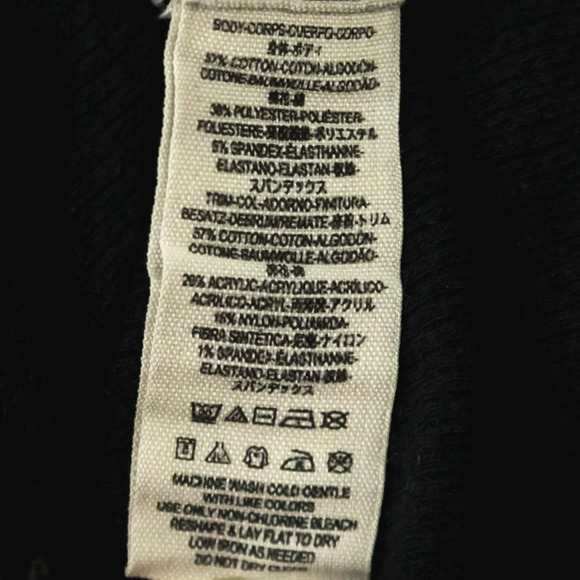 Free People Size Medium M Black Thermal Henley Button Sweater Knit Cuff Top - Picture 5 of 7